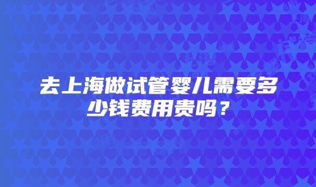 去上海做试管婴儿需要多少钱费用贵吗？