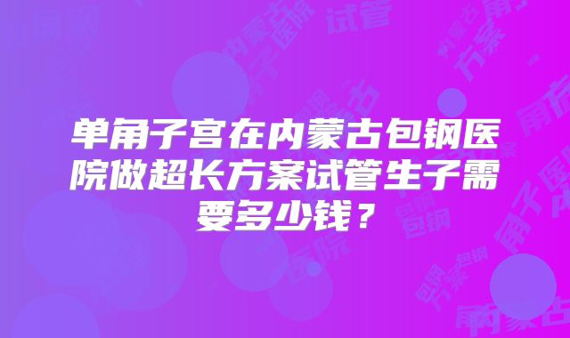 单角子宫在内蒙古包钢医院做超长方案试管生子需要多少钱?