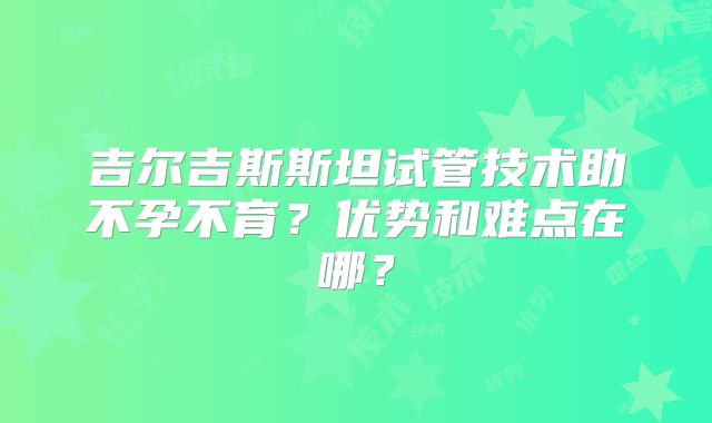 吉尔吉斯斯坦试管技术助不孕不育？优势和难点在哪？