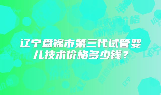 辽宁盘锦市第三代试管婴儿技术价格多少钱？
