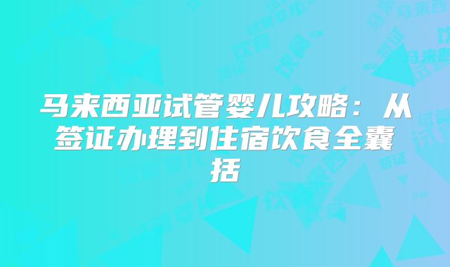 马来西亚试管婴儿攻略:从签证办理到住宿饮食全囊括