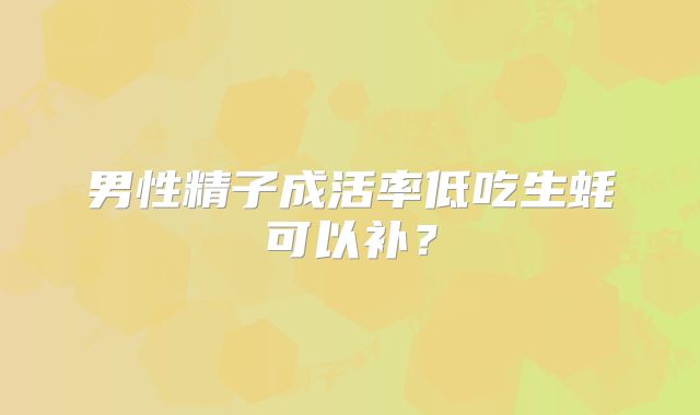 男性精子成活率低吃生蚝可以补?