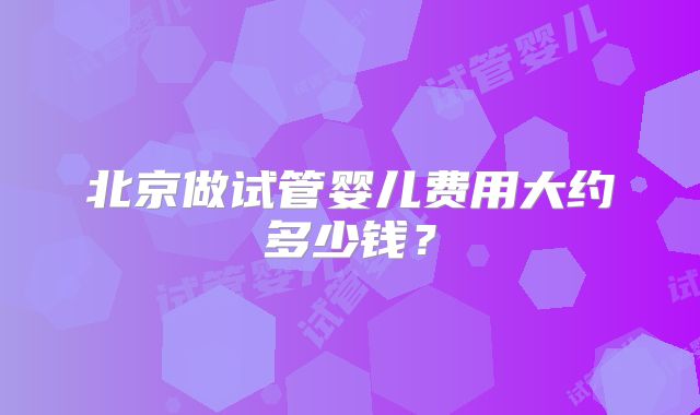 北京做试管婴儿费用大约多少钱？