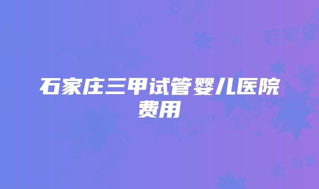 石家庄三甲试管婴儿医院费用