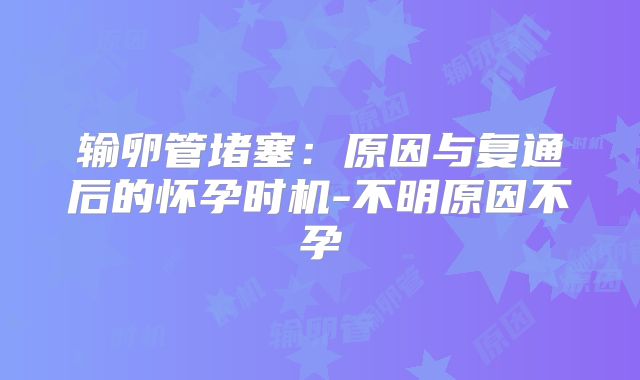 输卵管堵塞：原因与复通后的怀孕时机-不明原因不孕