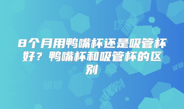8个月用鸭嘴杯还是吸管杯好?鸭嘴杯和吸管杯的区别