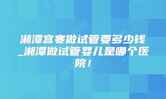 湘潭宫寒做试管要多少钱_湘潭做试管婴儿是哪个医院！