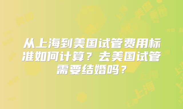 从上海到美国试管费用标准如何计算?去美国试管需要结婚吗?