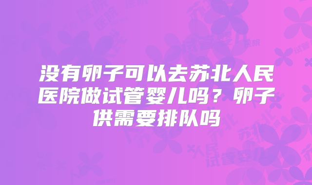没有卵子可以去苏北人民医院做试管婴儿吗？卵子供需要排队吗