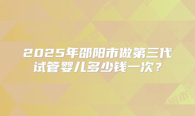 2025年邵阳市做第三代试管婴儿多少钱一次？