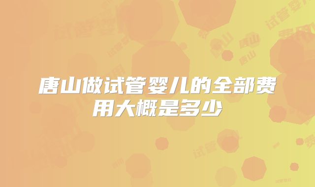 唐山做试管婴儿的全部费用大概是多少