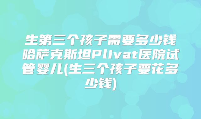 生第三个孩子需要多少钱哈萨克斯坦Plivat医院试管婴儿(生三个孩子要花多少钱)