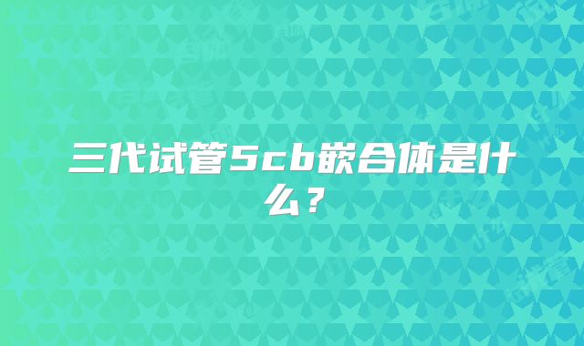 三代试管5cb嵌合体是什么?