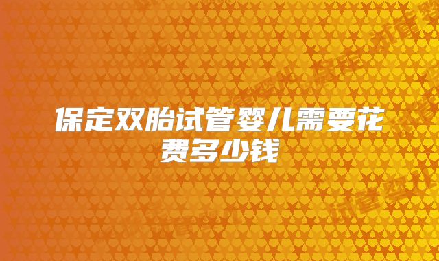保定双胎试管婴儿需要花费多少钱