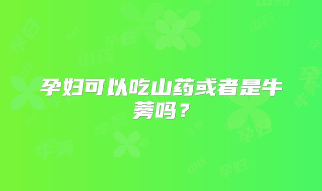 孕妇可以吃山药或者是牛蒡吗？