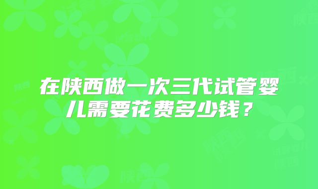 在陕西做一次三代试管婴儿需要花费多少钱？
