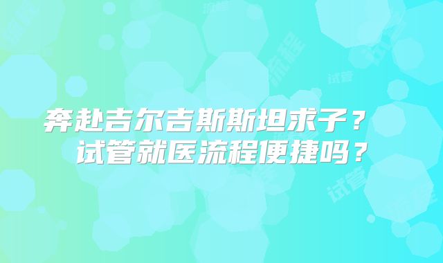 奔赴吉尔吉斯斯坦求子？ 试管就医流程便捷吗？