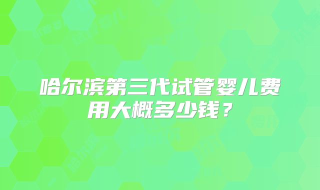 哈尔滨第三代试管婴儿费用大概多少钱?