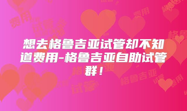 想去格鲁吉亚试管却不知道费用-格鲁吉亚自助试管群！