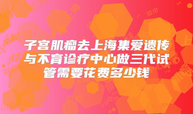 子宫肌瘤去上海集爱遗传与不育诊疗中心做三代试管需要花费多少钱