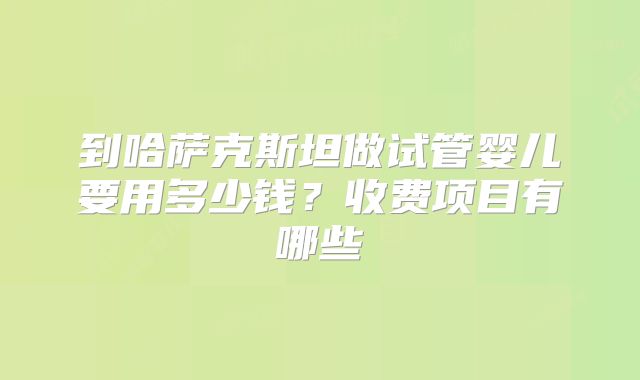 到哈萨克斯坦做试管婴儿要用多少钱？收费项目有哪些