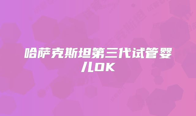 哈萨克斯坦第三代试管婴儿OK