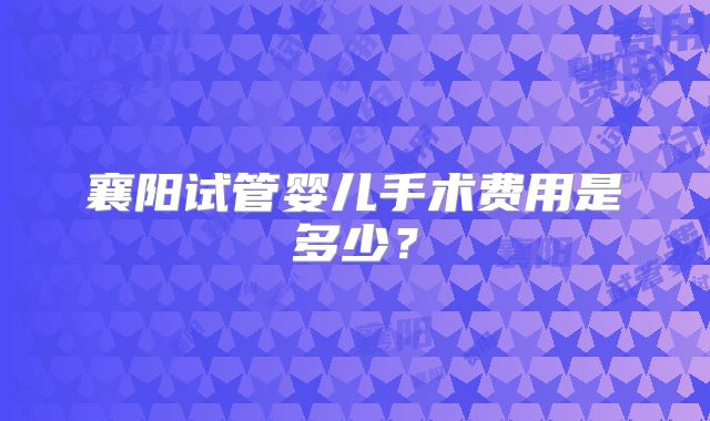 襄阳试管婴儿手术费用是多少？