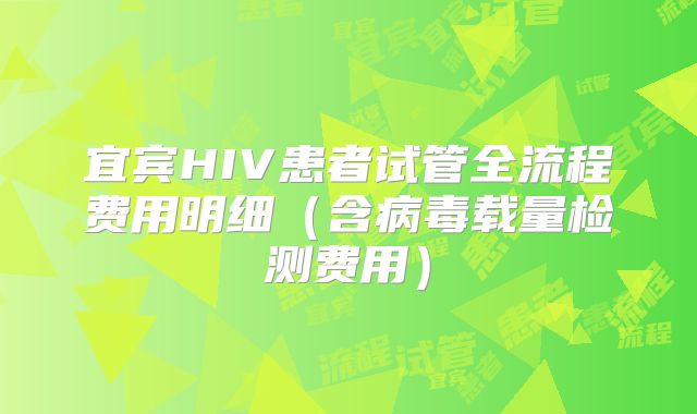 宜宾HIV患者试管全流程费用明细（含病毒载量检测费用）