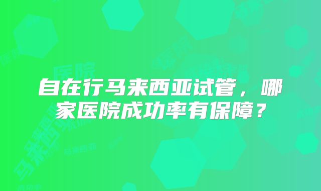 自在行马来西亚试管,哪家医院成功率有保障?