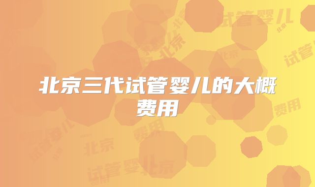 北京三代试管婴儿的大概费用
