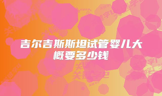 吉尔吉斯斯坦试管婴儿大概要多少钱