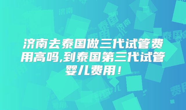 济南去泰国做三代试管费用高吗,到泰国第三代试管婴儿费用!