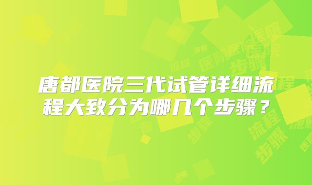 唐都医院三代试管详细流程大致分为哪几个步骤？