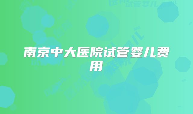 南京中大医院试管婴儿费用