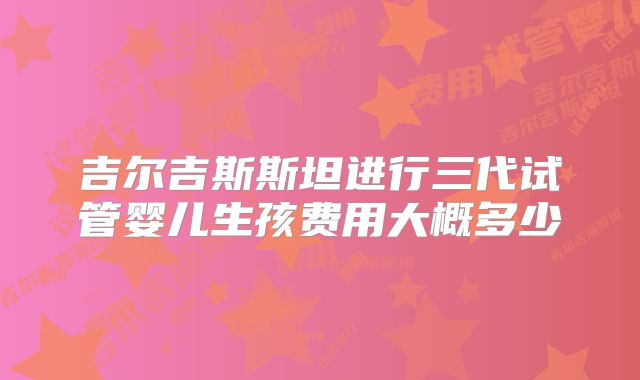 吉尔吉斯斯坦进行三代试管婴儿生孩费用大概多少