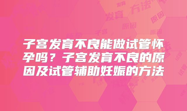 子宫发育不良能做试管怀孕吗？子宫发育不良的原因及试管辅助妊娠的方法