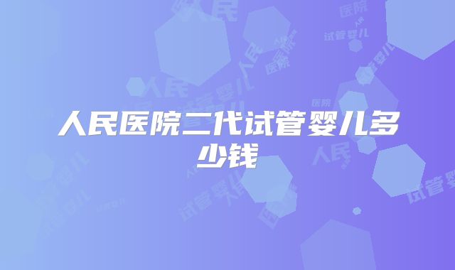 人民医院二代试管婴儿多少钱