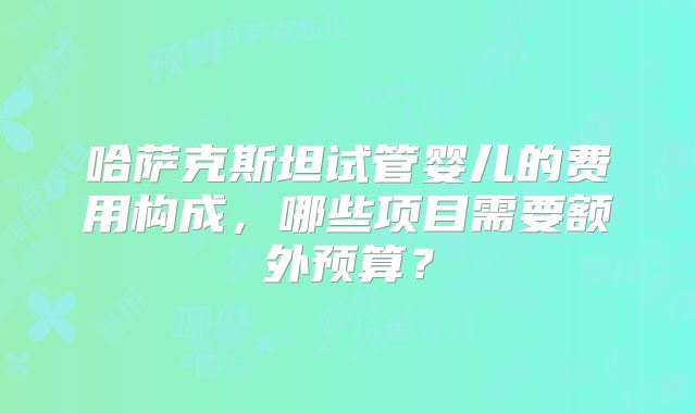 哈萨克斯坦试管婴儿的费用构成，哪些项目需要额外预算？