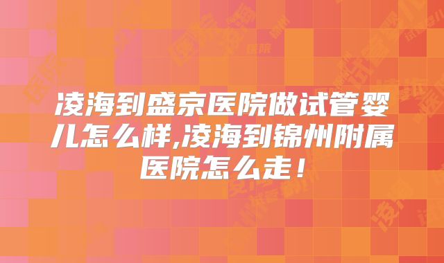 凌海到盛京医院做试管婴儿怎么样,凌海到锦州附属医院怎么走！