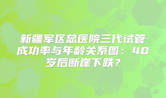 新疆军区总医院三代试管成功率与年龄关系图：40岁后断崖下跌？