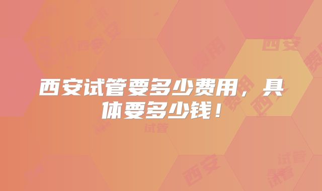 西安试管要多少费用，具体要多少钱！