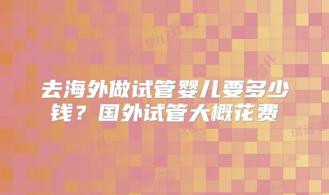 去海外做试管婴儿要多少钱？国外试管大概花费