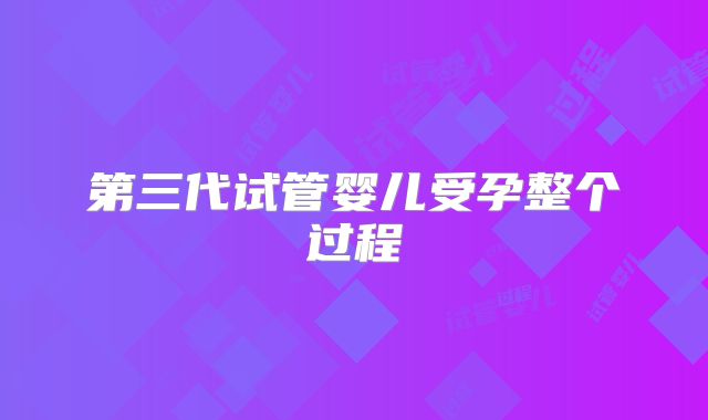 第三代试管婴儿受孕整个过程
