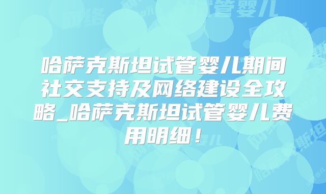 哈萨克斯坦试管婴儿期间社交支持及网络建设全攻略_哈萨克斯坦试管婴儿费用明细！