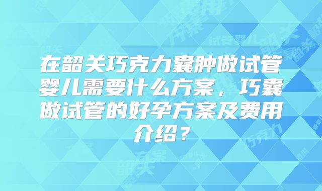 在韶关巧克力囊肿做试管婴儿需要什么方案,巧囊做试管的好孕方案及费用介绍?