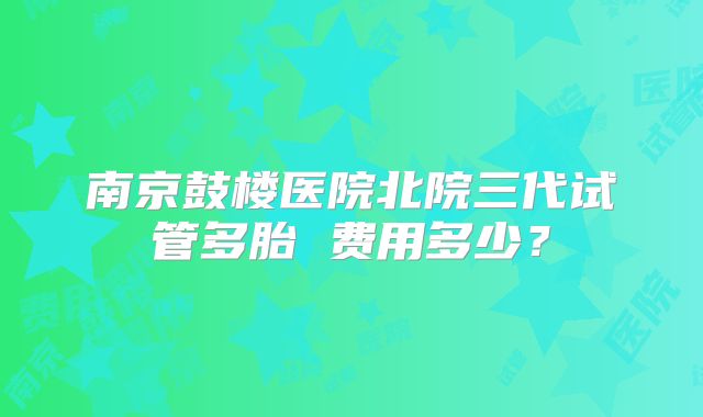 南京鼓楼医院北院三代试管多胎 费用多少?