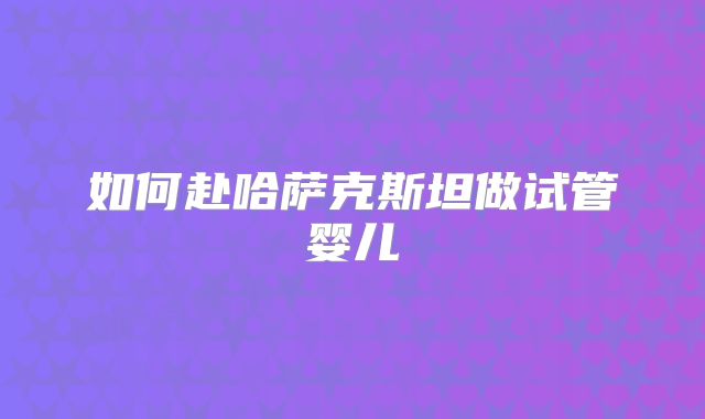 如何赴哈萨克斯坦做试管婴儿