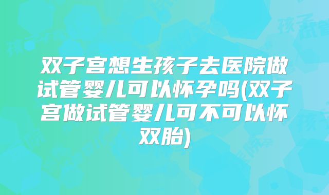 双子宫想生孩子去医院做试管婴儿可以怀孕吗(双子宫做试管婴儿可不可以怀双胎)