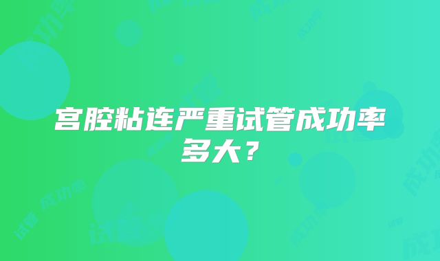 宫腔粘连严重试管成功率多大？