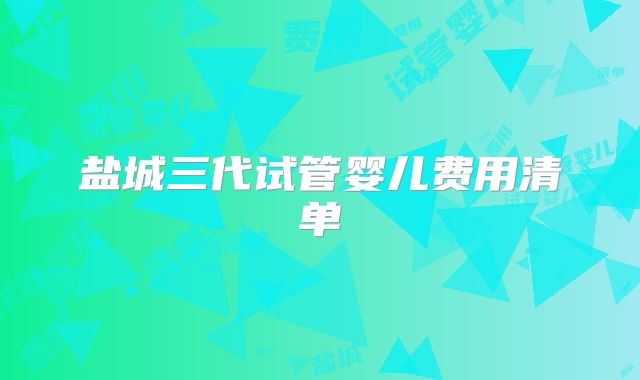 盐城三代试管婴儿费用清单